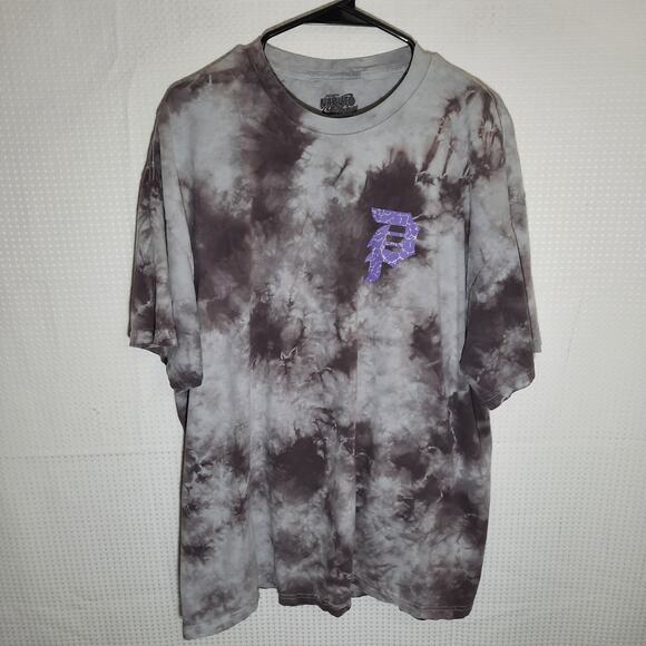 Primitive Naruto Sasuke Shirt M Tie Dye Anime Purple Lightning Graphic Tee - Picture 1 of 5
